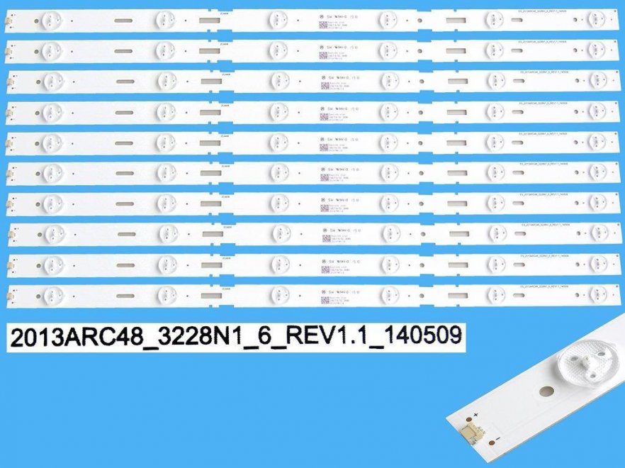 LED podsvit sada Grundig ZCA606 celkem 10 pásků 525mm, 6LED / DLED Backlight 525mm - 6 D-LED, Grundig 759551878700 / ZCA606 / 2013ARC48_3228N1_6_REV1.1 - Kliknutím na obrázek zavřete