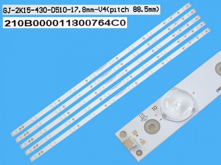 LED podsvit sada Philips 210B000011800764C0 celkem 5 pásků 842mm 10LED / DLED TOTAL ARRAY 996598003618 / GJ-2K15-430-D510 / 705TLB431800764C0 - Kliknutím na obrázek zavřete