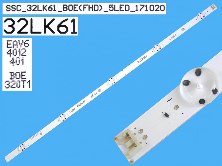 LED podsvit 615mm, 5LED / DLED Backlight 615mm - 5DLED, 32LK61, EAV64012401 / SSC_32LK61_BOE(FHD)_5LED - Kliknutím na obrázek zavřete