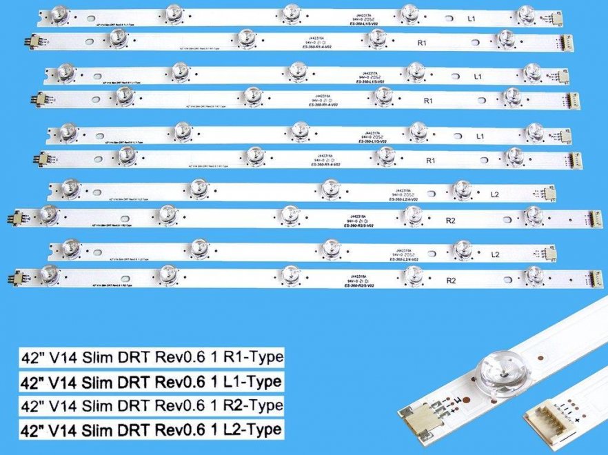 LED podsvit sada LG 42" V14 Slim DRT Rev0.6 celkem 10 pásků / DLED TOTAL ARRAY LG 42" V14 Slim DRT Rev0.6 - Kliknutím na obrázek zavřete