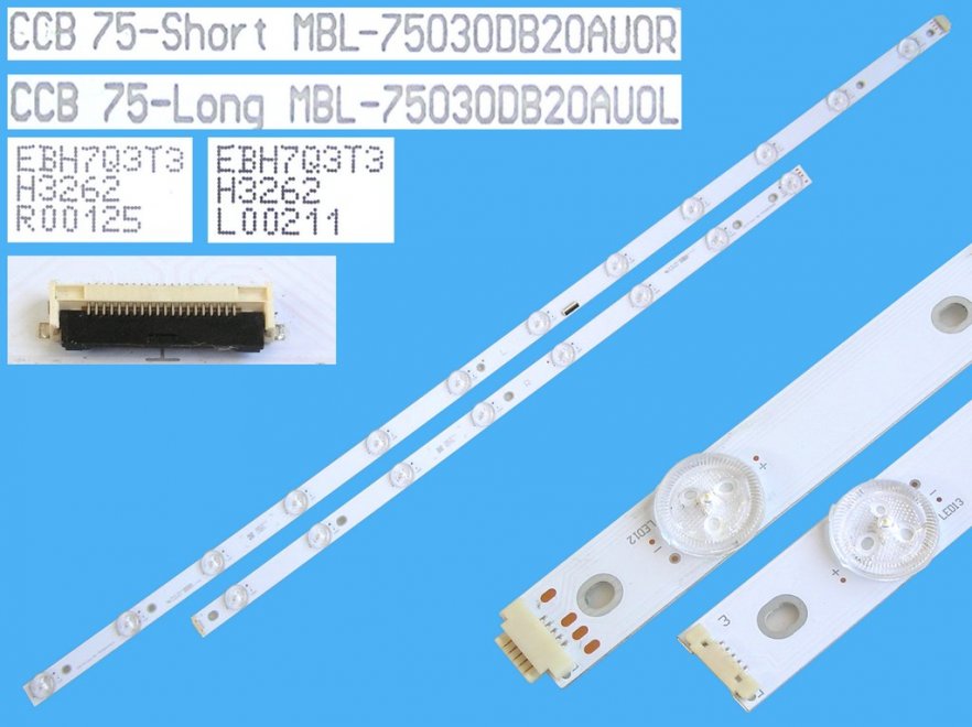 LED podsvit sada Sony 1530mm CCB75Short plus CCB75Long / LED Backlight 1530mm 20 D-LED MBL75030DB20AUOR plus MBL75030DB20AUOL - Kliknutím na obrázek zavřete