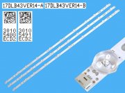 LED podsvit sada Vestel 17DLB43VER14 celkem 3 pásky 800mm / D-LED BAR. VESTEL 43" 23683784 / 17DLB43VER14-A / 30105488 plus 17DLB43VER14-B / 30105491