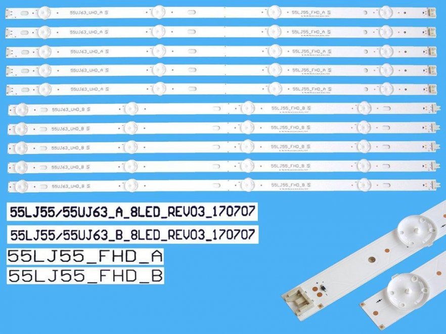 LED podsvit sada LG série CSP55 55UJ63UHD celkem 10 pásků / DLED TOTAL ARRAY 55LJ55/55UJ63_A plus 55LJ55/55UJ63_B - Kliknutím na obrázek zavřete