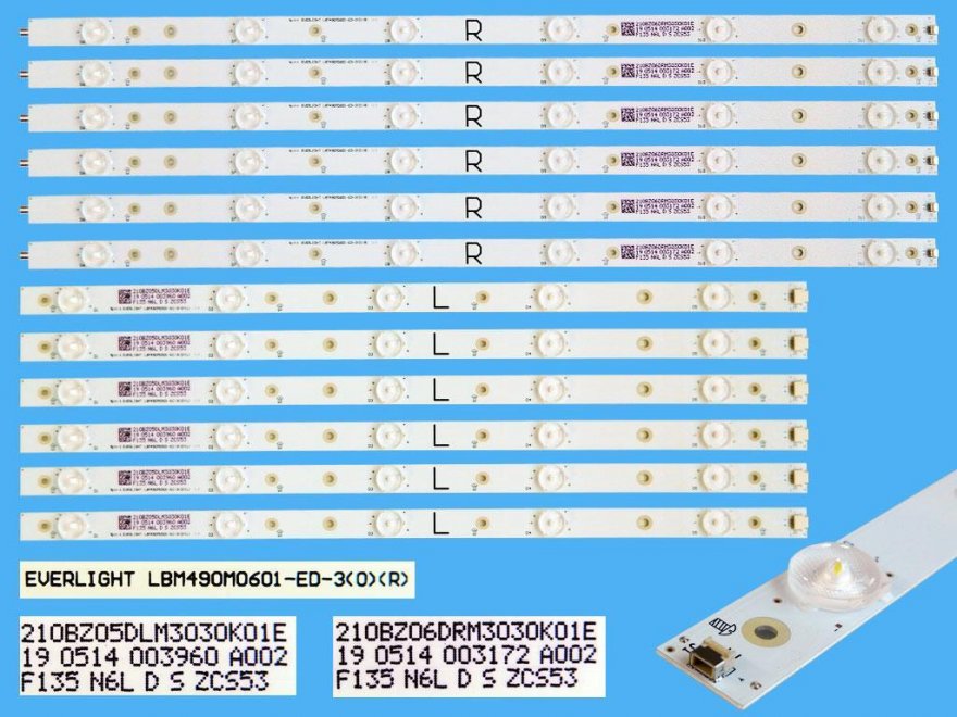 LED podsvit sada Philips LBM490M0601-ED-3-AL celkem 12 pásků / DLED TOTAL ARRAY 996599000166 / 210BZ05DLM3030K01E plus 210BZ06DRM3030K01E - Kliknutím na obrázek zavřete