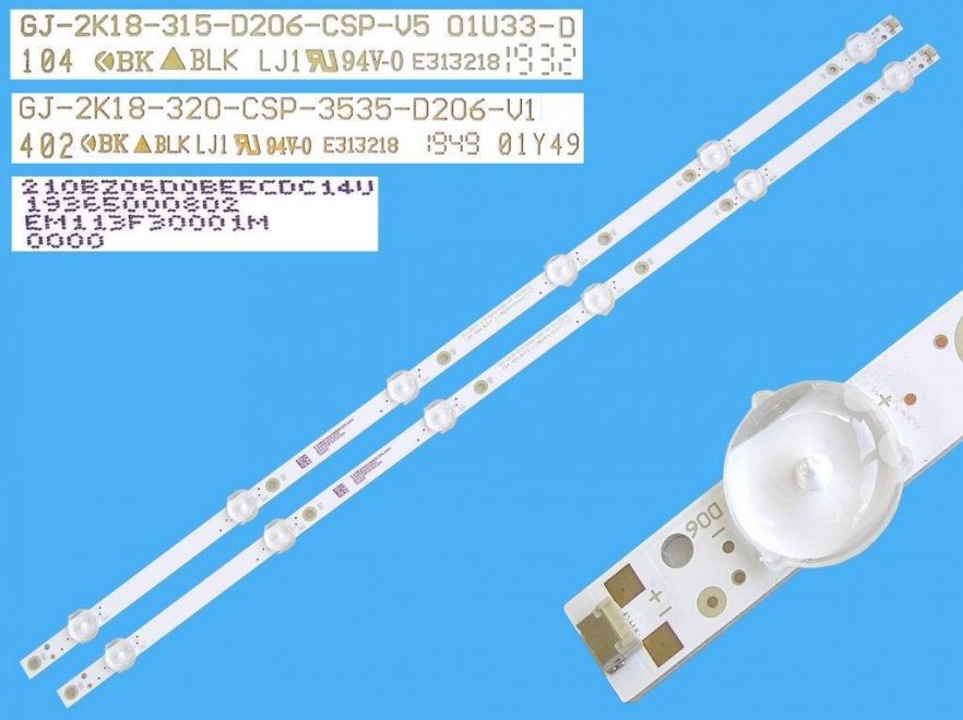 LED podsvit 615mm sada Philips celkem 2 pásky / LED Backlight - 6 D-LED GJ-2K18-315-D206-CSP-V5 01U33-D / GJ-2K18-320-CSP-3535-D206-V1 - Kliknutím na obrázek zavřete