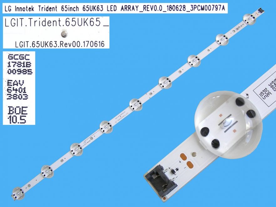 LED podsvit 715mm, 9LED / DLED Backlight 715mm - 9 D-LED, LGIT_Trident_65UK65, 3PCM00797A EAV64013803 - Kliknutím na obrázek zavřete
