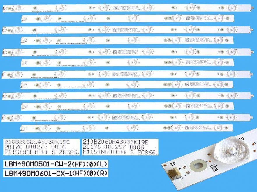 LED podsvit sada Philips LBM490M0601 celkem 12 pásků / DLED TOTAL ARRAY 996599001099 / LBM490M0601-CX-1 plus LBM490M0601-CW-2 / 705TLB4943030K15E - Kliknutím na obrázek zavřete