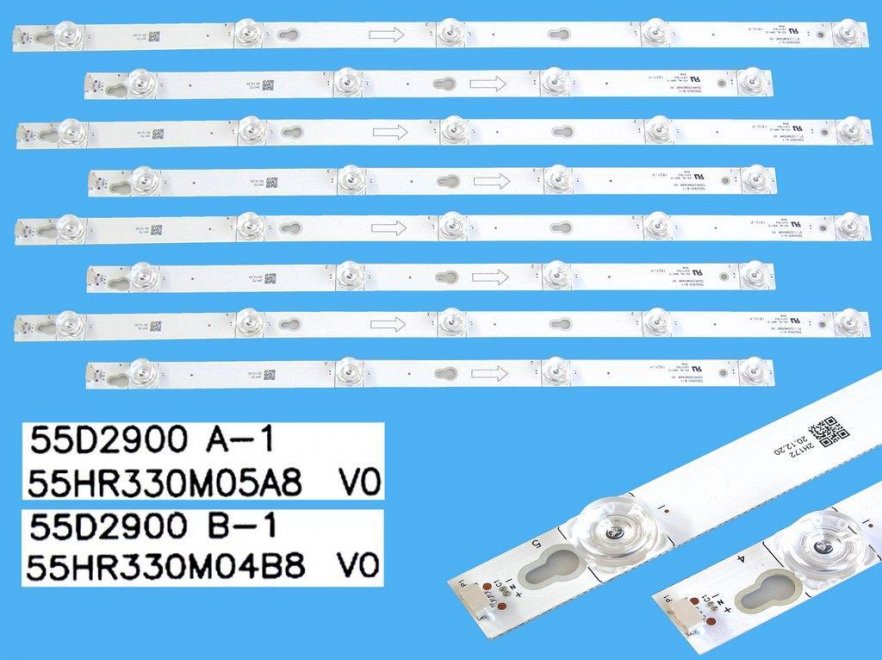 LED podsvit sada Thomson TOT-55D2900 celkem 8 pásků / DLED TOTAL ARRAY YHA-4C-LB5504-YH07J plus YHA-4C-LB5505-YH07J / 55HR330M05A8 V0 plus 55HR330M04B8 V00 - Kliknutím na obrázek zavřete