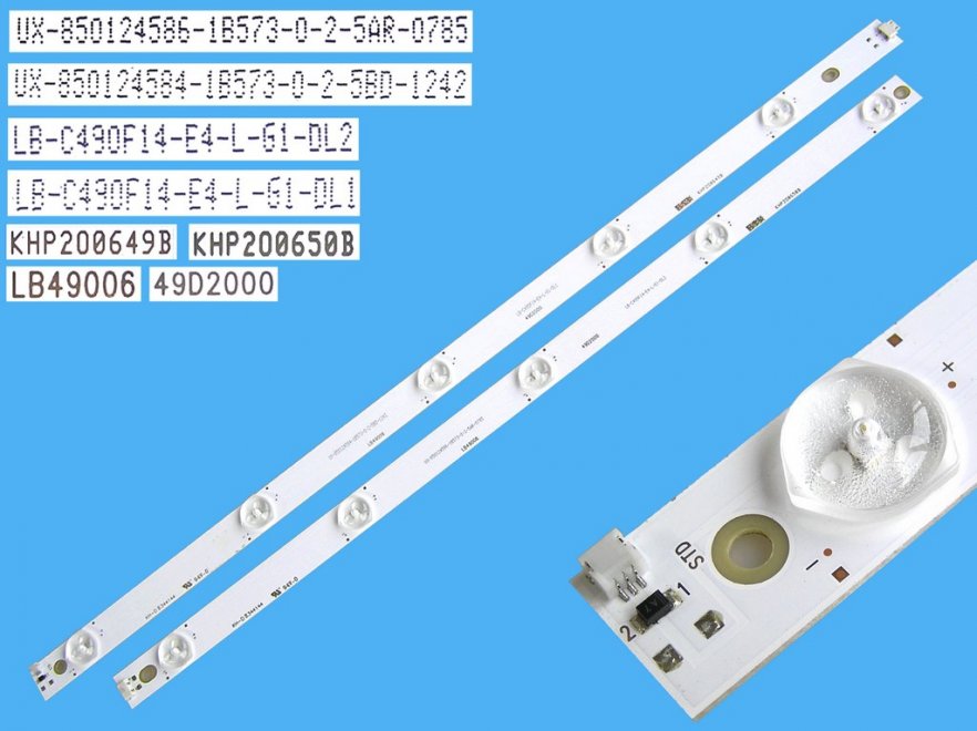 LED podsvit 975mm sada Changhong 9 LED UX-850124584 plus UX-850124586 / LED Backlight 975mm - 9 D-LED LB-C490F14-E4-L-G1 / LB49006 / KPH200649B plus KPH200650B - Kliknutím na obrázek zavřete