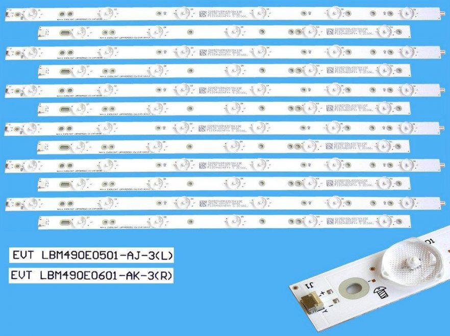 LED podsvit sada Philips náhrada LBM490M0601 celkem 12 pásků / DLED TOTAL ARRAY GJ-2K16-490 / LBM490E0501 plus LBM490E0601 / - Kliknutím na obrázek zavřete