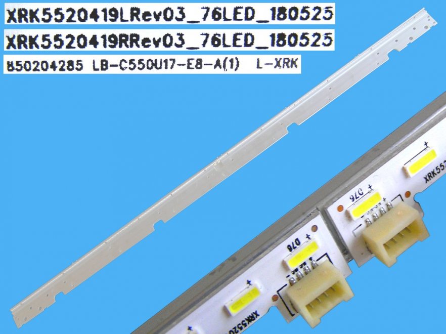 LED podsvit EDGE 1208mm / LED Backlight edge 1208mm - 152 LED 850204285 / LB-C550U17-E8-A(1) / XRK5520419LRev03 plus XRK5520419RRev03 - Kliknutím na obrázek zavřete