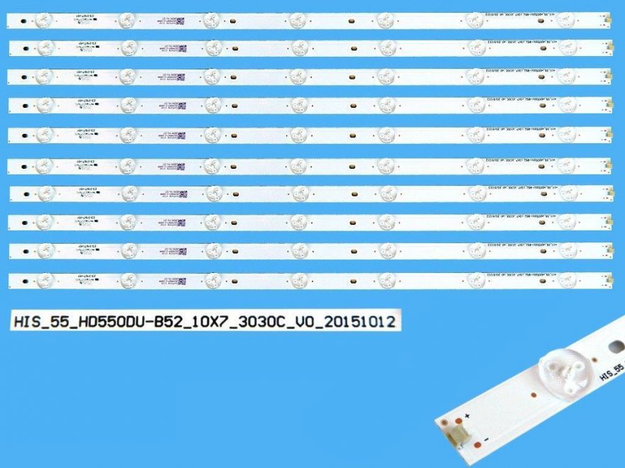 LED podsvit 559mm sada Hisense celkem 10 pásků / LED Backlight 559mm - 7 D-LED HIS-55-HD550DU-B52_10X7_3030C_V0_20150112 - Kliknutím na obrázek zavřete