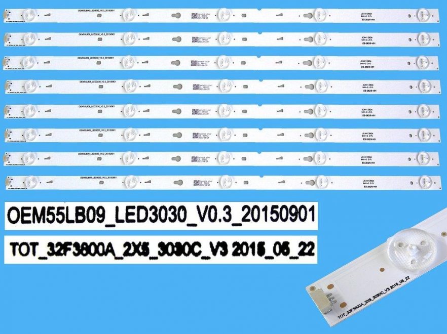 LED podsvit 570mm sada Thomson 55LB09 celkem 8 pásků / DLED TOTAL ARRAY YHA-4C-LB3205-YH01J / OEM55LB09_LED3030 / 32F3800A - Kliknutím na obrázek zavřete