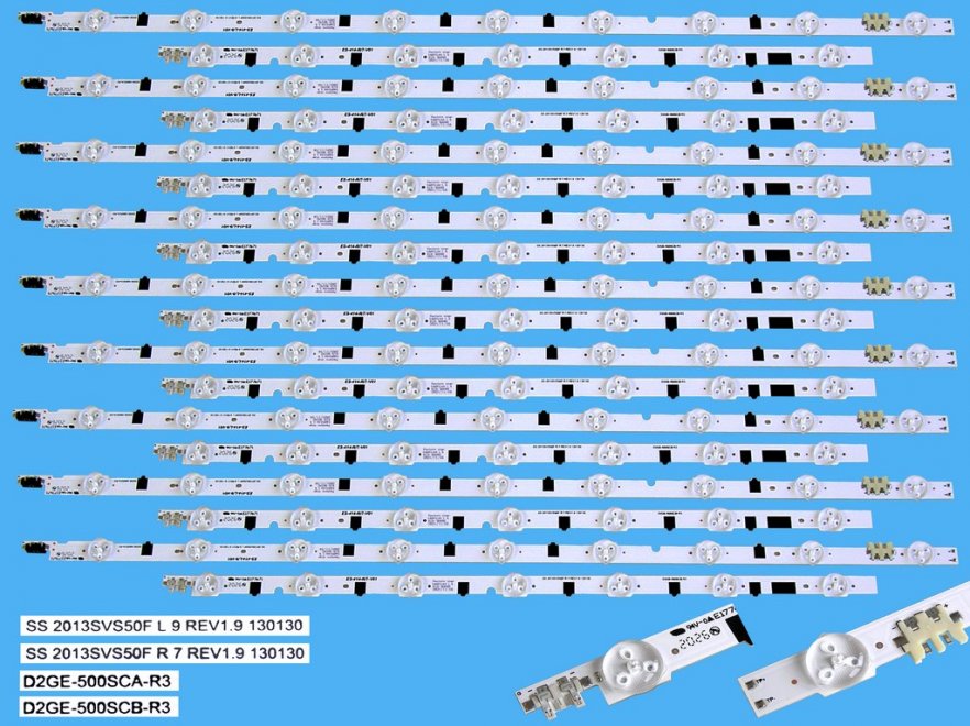 LED podsvit sada Samsung 50" celkem 18 pásků / DLED TOTAL ARRAY BN96-27901A plus BN96-27900A / D2GE-500SCA-R3 plus D2GE-500SCB-R3 - Kliknutím na obrázek zavřete