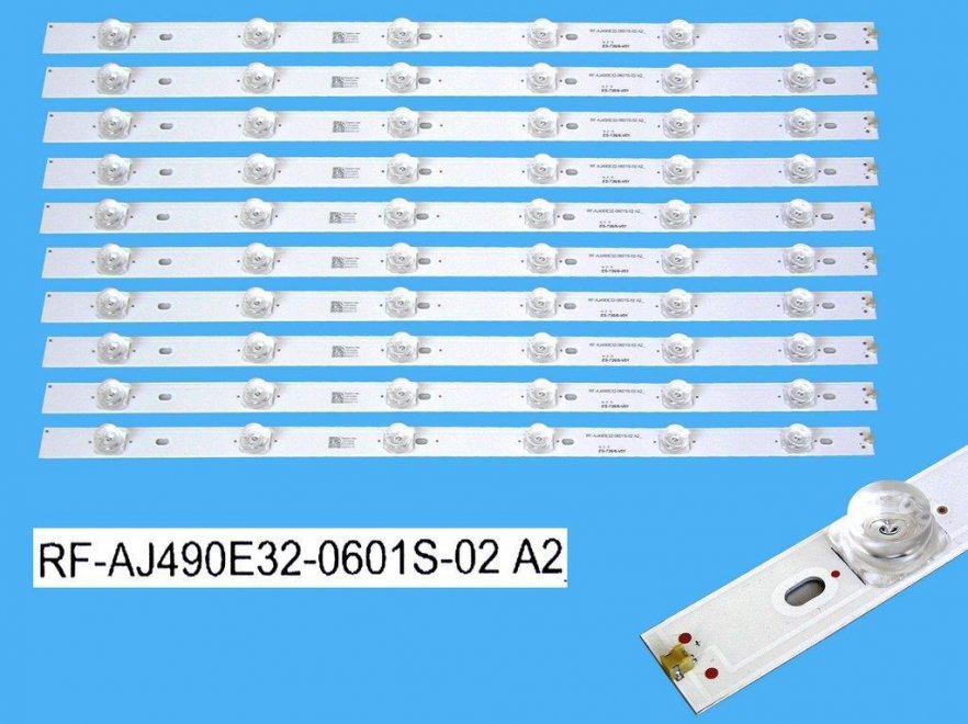 LED podsvit 493mm sada Sharp celkem 10 pásků / D-LED Backlight RF-AJ490E32-0601S-02 A2 / RFAJ490E320601S02 - Kliknutím na obrázek zavřete