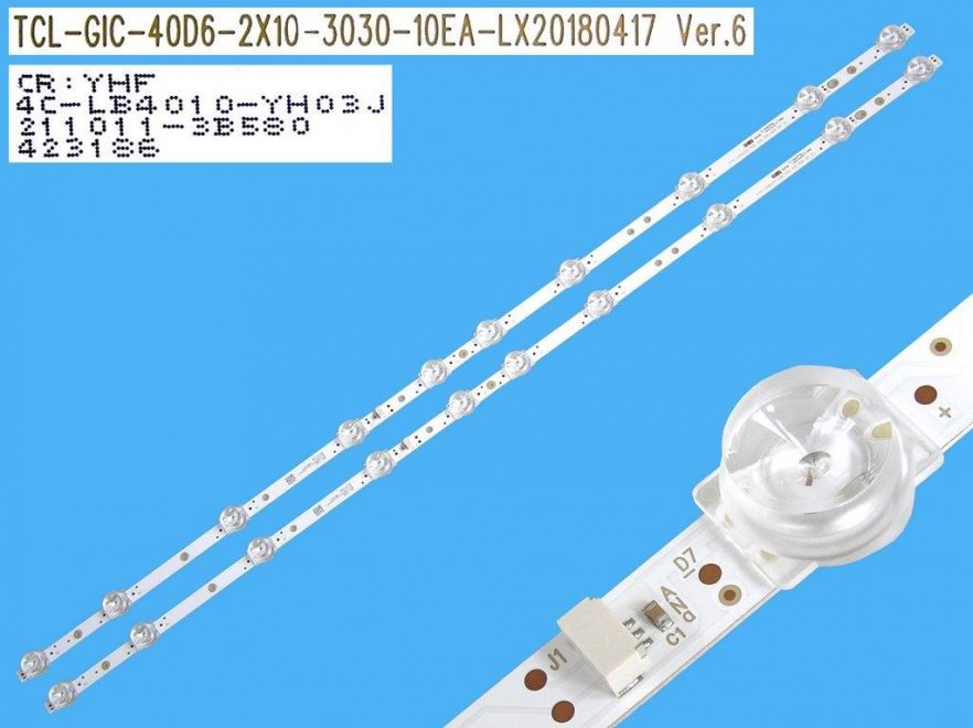 LED podsvit 745mm sada Thomson 4C-LB4010-YH01J celkem 2 pásky / DLED TOTAL ARRAY TCL-GIC-40D6-2X10-3030-10EA-LX20180417 - Kliknutím na obrázek zavřete