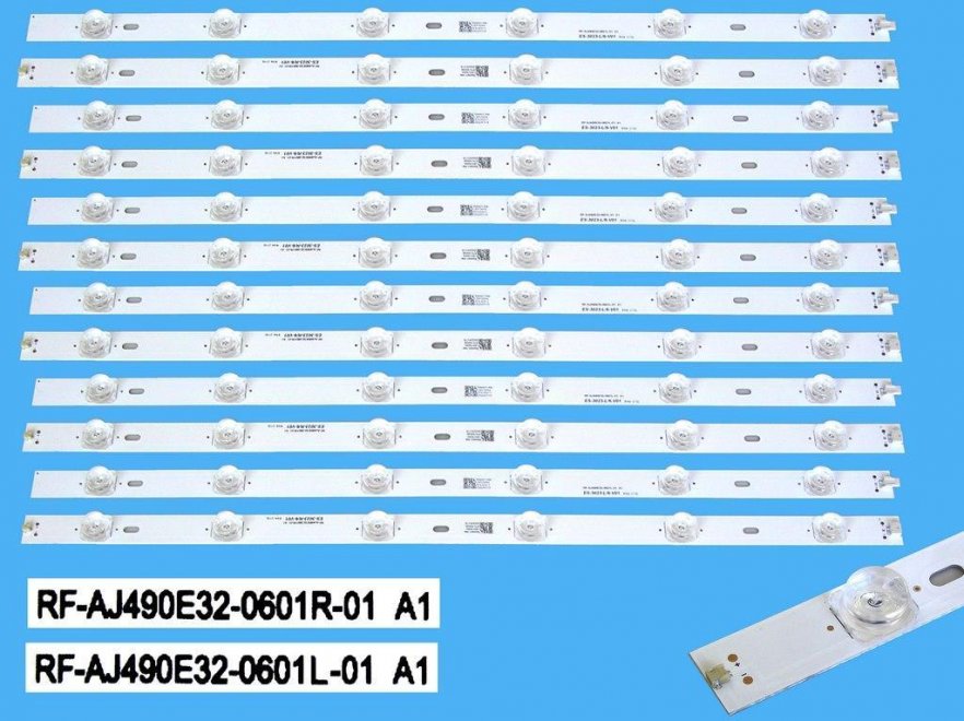 LED podsvit 500mm sada Sharp celkem 12 pásků / D-LED Backlight RF-AJ490E32-0601L-01 A1 plus RF-AJ490E32-0601R-01 A1 - Kliknutím na obrázek zavřete