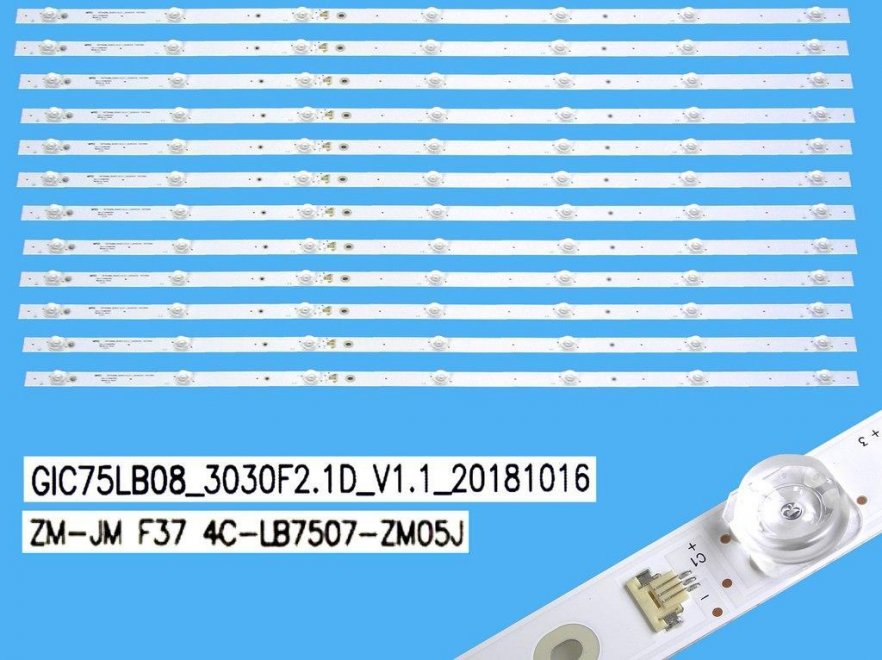 LED podsvit 850mm sada Thomson 4C-LB7507-ZM05J celkem 12 pásků / DLED TOTAL ARRAY MPEG GIC75LB08_3030F2.1D_V1.1 / 4C-LB7507-ZM05J náhradní výrobce - Kliknutím na obrázek zavřete