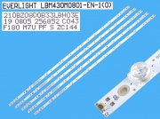LED podsvit 828mm sada Philips celkem 5 kusů / LED Backlight 8 D-LED, LBM430M0801-EN-1(0) / 210BZ08D0B33LBH03E / 705TLB43B33LBH02EA