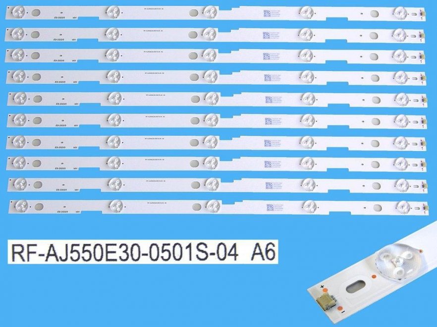 LED podsvit 512mm sada Sharp celkem 10 pásků / DLED Backlight RF-AJ550E30-0501S-04 A6 - Kliknutím na obrázek zavřete