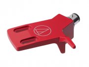 Držák přenosky GRAMO (headshell) červený s bajonetem Audio-Technica AT-HS3 pro standardní rozteč montáže 0,5"