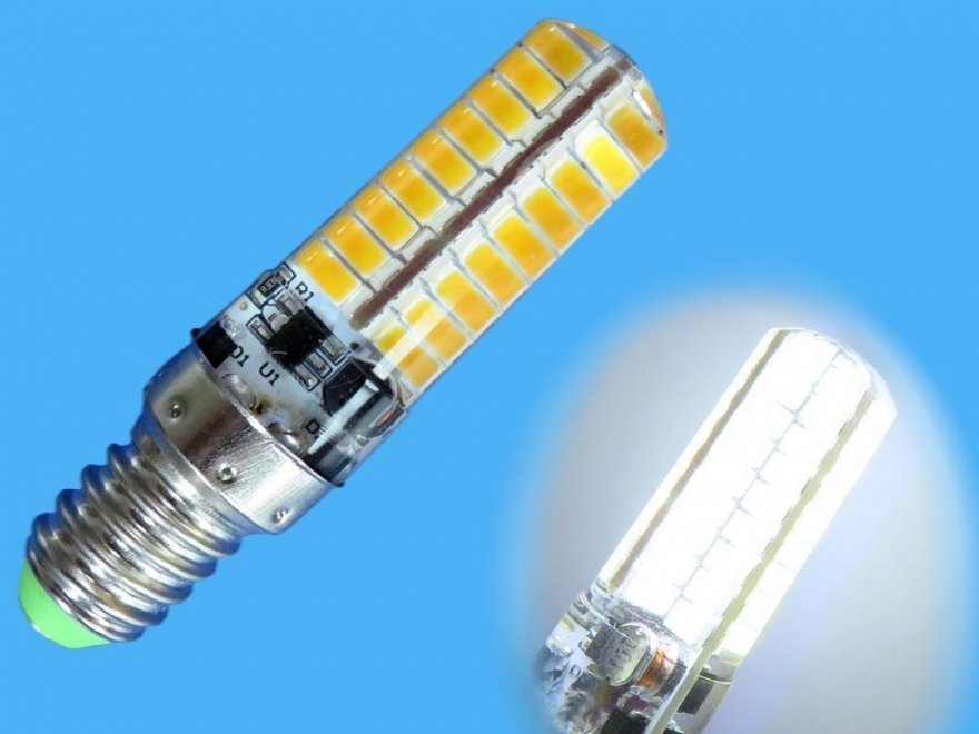 žárovka LED E14 12V-24V 5W teplá bílá / LED žárovka 24V / LED žárovka E14/24V pro nouzové osvětlení - Kliknutím na obrázek zavřete