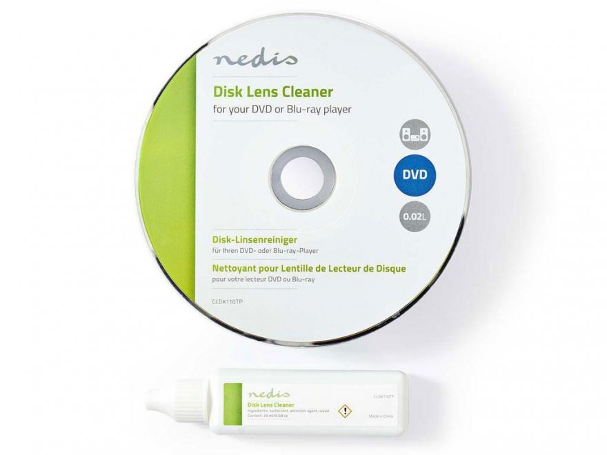 DVD / Blue-ray disk čistící s kapalinou Nedis CLDK110TP - Kliknutím na obrázek zavřete