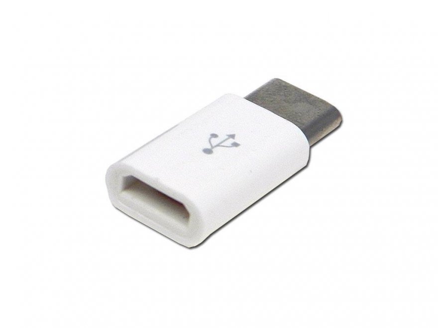Redukce - adaptér micro USB na USB-C bílý - Kliknutím na obrázek zavřete