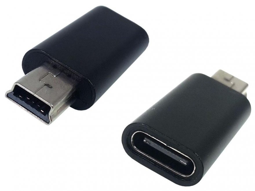 Redukce - adaptér USB-C na mini USB černá - Kliknutím na obrázek zavřete