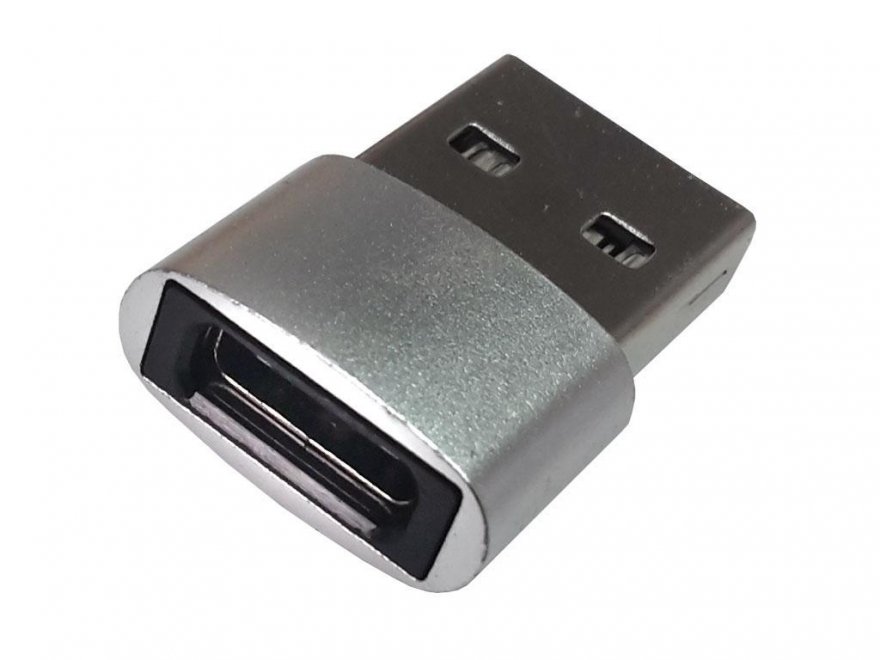 Redukce - adaptér USB-C na USB-A stříbrný - Kliknutím na obrázek zavřete