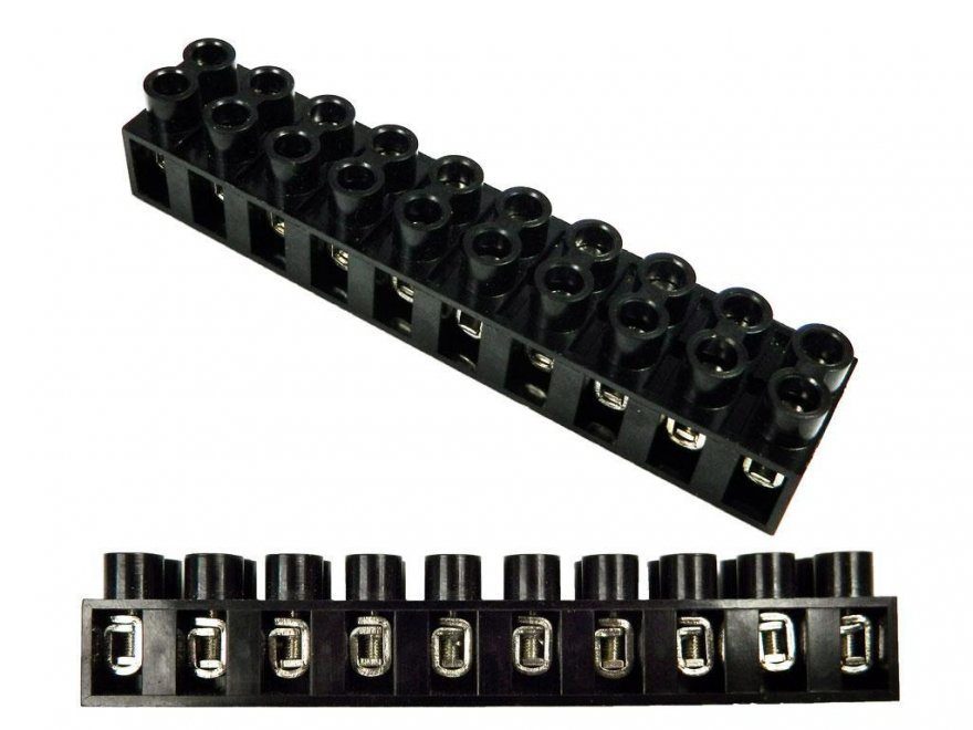 Svorkovnice řadová 10 pin - černá, 2,5 - 6mm² - Kliknutím na obrázek zavřete