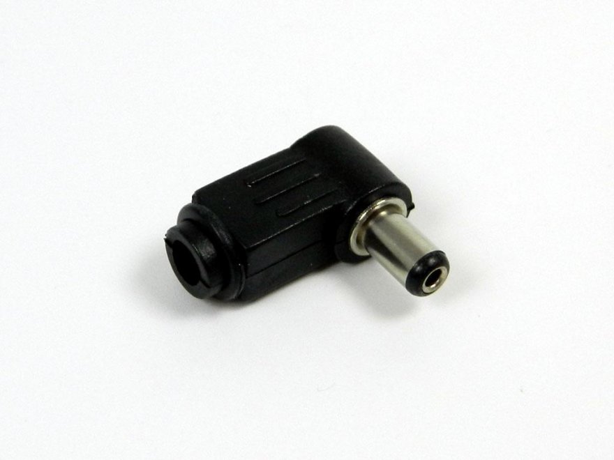 Konektor napájecí 5.5 x 2.1 x 9.0mm - úhlový na kabel - Kliknutím na obrázek zavřete