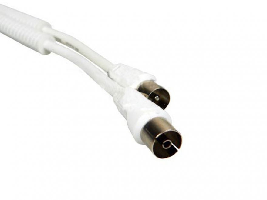 Kabel anténní - 10.m - bílý - pro 100Hz TV - Kliknutím na obrázek zavřete