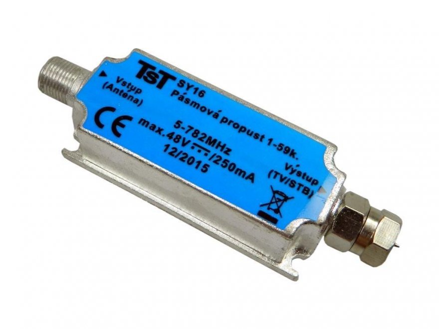 Filtr LTE Pásmová propust 1.-59. kanál TST SY16 - Kliknutím na obrázek zavřete