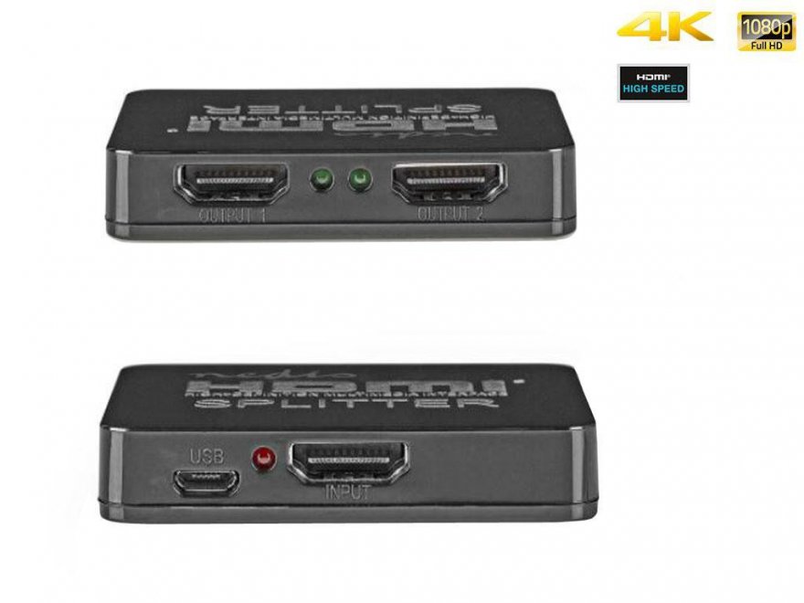 HDMI Splitter HDMI agt 2x HDMI 4K 30Hz - Kliknutím na obrázek zavřete