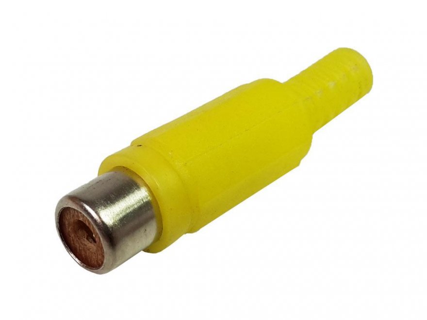 Konektor CINCH plastový - žlutý samice - Kliknutím na obrázek zavřete