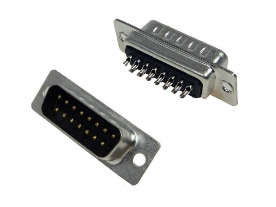 Konektor CANNON 15 pin - panelový, samec - Kliknutím na obrázek zavřete