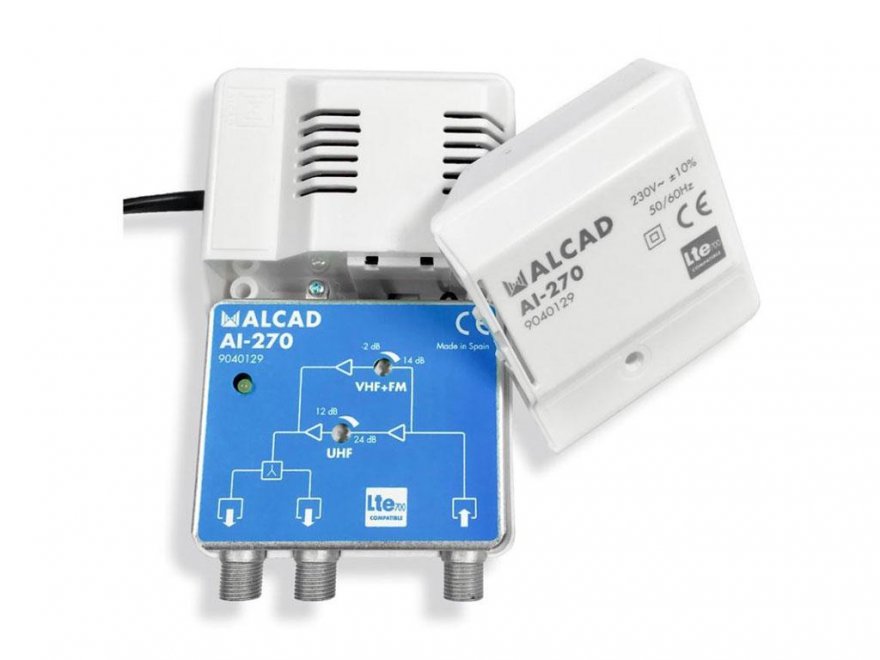 anténní zesilovač ALCAD AI-270 1x vstup - 2x výstup linkový LTE700 - Kliknutím na obrázek zavřete