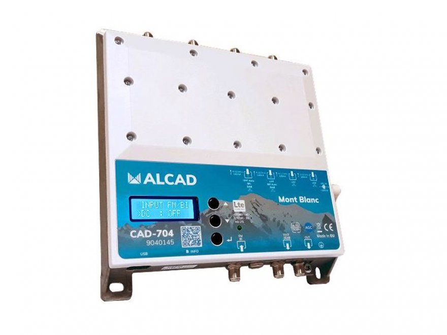 anténní zesilovač ALCAD CAD-704 Mont Blanc 5x vstup (UHF1 plus DAB, UHF2 plus DAB, UHF3, UHF4, FM/BI) - Kliknutím na obrázek zavřete