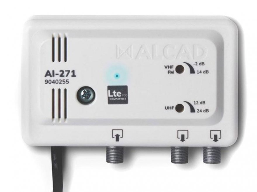 anténní zesilovač ALCAD AI-271 1x vstup - 2x výstup linkový LTE700 - Kliknutím na obrázek zavřete