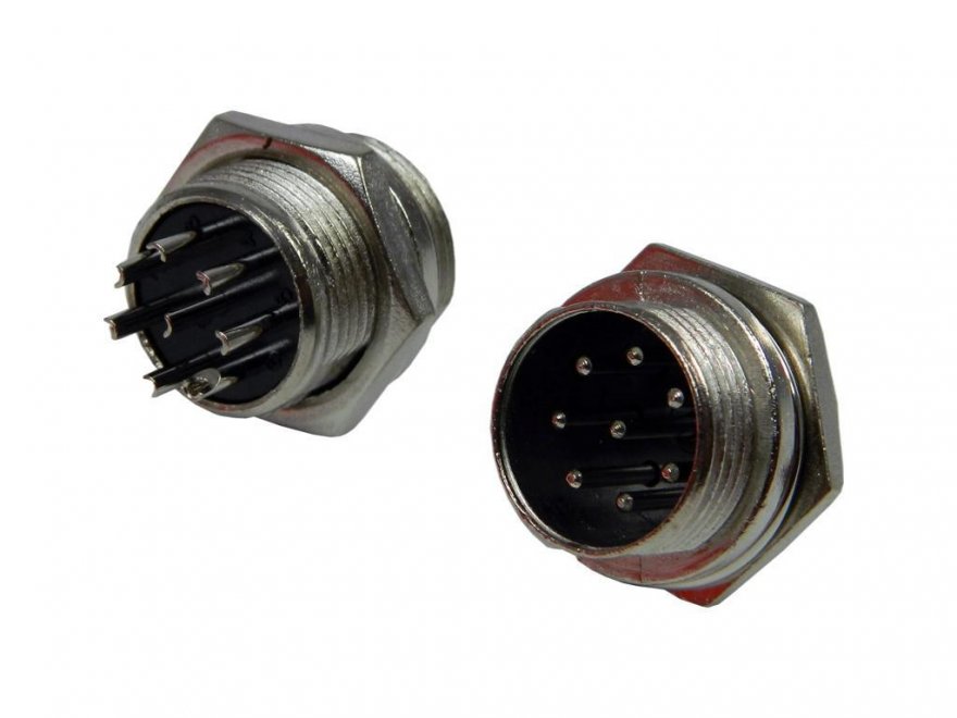 Konektor mikrofonní DIN panelový samec 8 pinů MIC338 - Kliknutím na obrázek zavřete