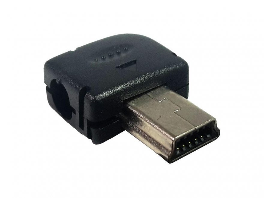 Konektor mini USB samec na kabel pro napájení zahnutý 90° - Kliknutím na obrázek zavřete