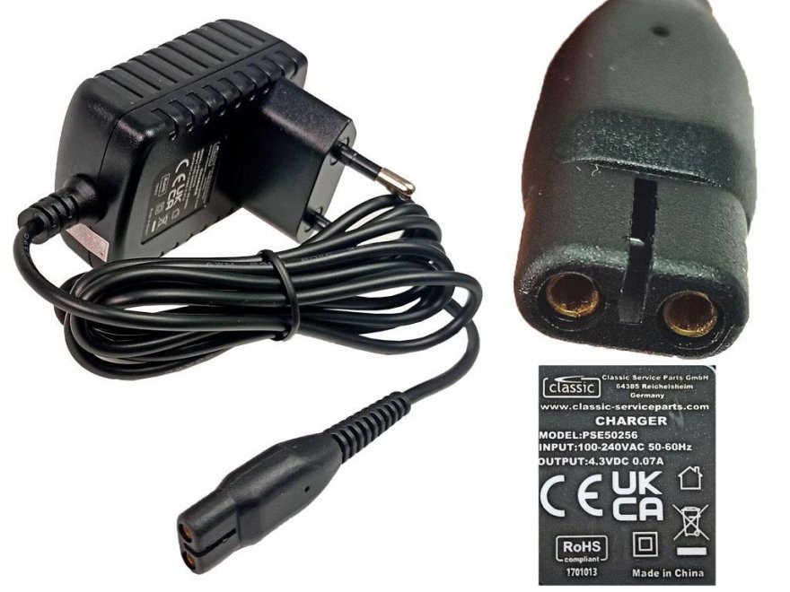 Napájecí adaptér včetně kabelu pro holící strojek / zastřihávač Philips 4,3V / 0,07A - Kliknutím na obrázek zavřete