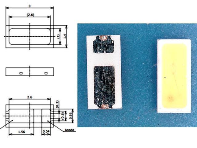 LED podsvit samostatná dioda 3014 3V 0,5W Nichia - Kliknutím na obrázek zavřete