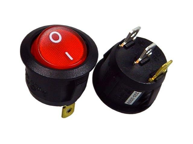 Vypínač kolébkový kulatý SCI R13112B02BR2N2 červený ON-OFF - Kliknutím na obrázek zavřete