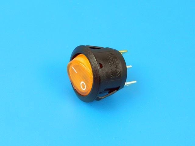 Vypínač kolébkový kulatý SCI R13112B02BY2N2 oranžový ON-OFF - Kliknutím na obrázek zavřete