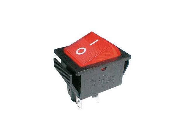 Vypínač kolébkový 2 polohový / 4pin ON-OFF 250V / 15A prosvícený červený - Kliknutím na obrázek zavřete