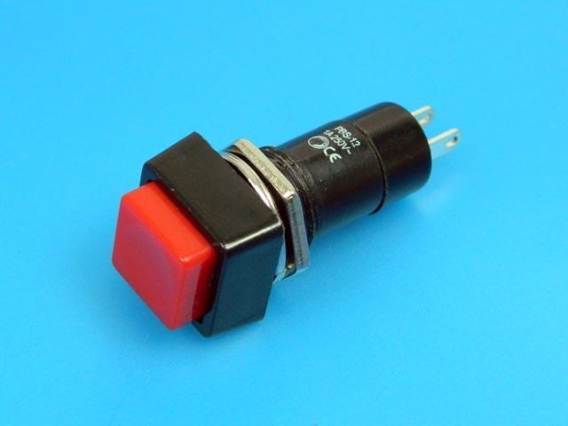 Tlačítko přepínač hranatý Ninigi PS12ARD červený - Kliknutím na obrázek zavřete
