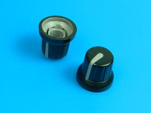 Knoflík na potenciometr oska 6mm miniaturní s ukazovatelem GMN-4GY - Kliknutím na obrázek zavřete