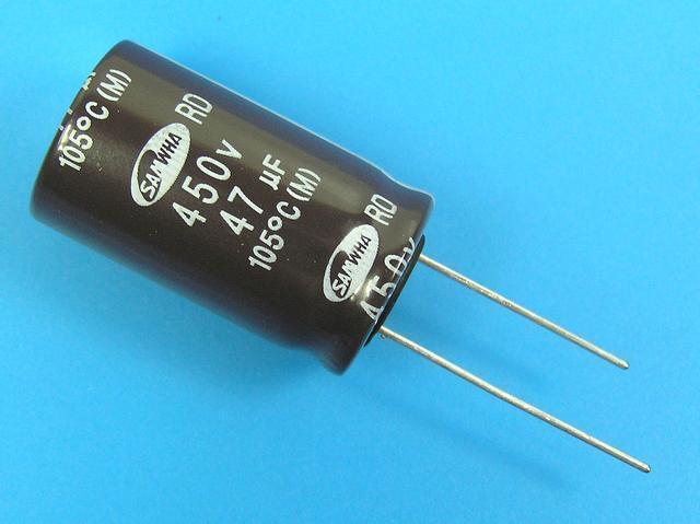 47uF/450V - 105°C Samwha RD kondenzátor elektrolytický - Kliknutím na obrázek zavřete